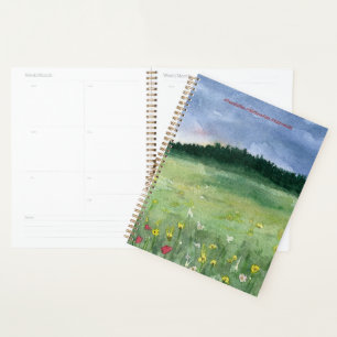 Agenda Paisaje en espiral de campo de flores