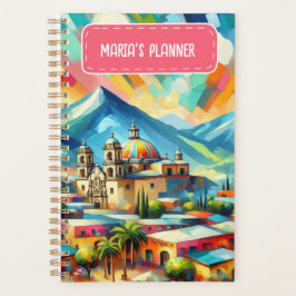 Agenda Paisaje mexicano con nombre personalizado