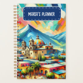 Agenda Paisaje mexicano con nombre personalizado