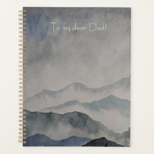 Agenda paisaje montañoso de niebla pintado a mano 2 acuar