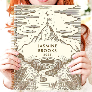 Agenda Paisaje montañoso rústico con nombre personalizado