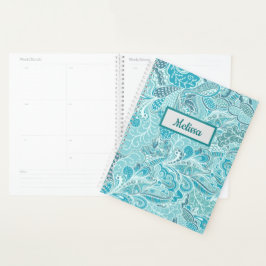 Agenda Paisley azul verde azulada
