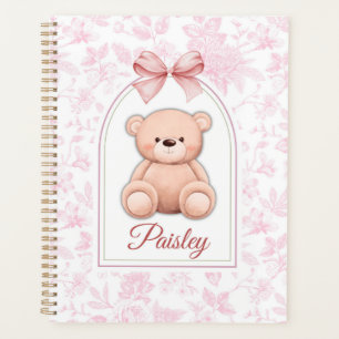 Agenda Paisley   Diseño de guardería de osito rosado pers