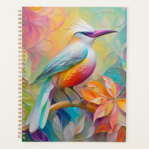 Agenda Pájaro de Fantasía de Pechuga Roja con Billar Rosa