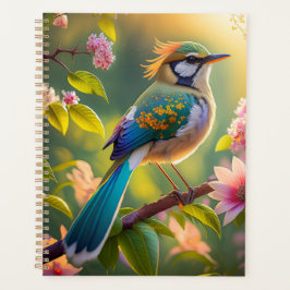 Agenda Pájaro de la Fantasía Verde azulada con Cabecera V