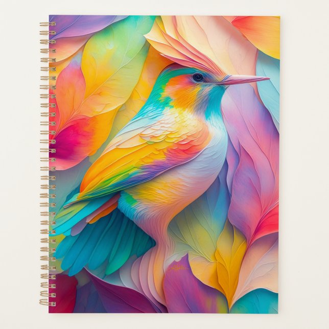 Agenda Pájaro de seda de aves de fantasía (Anverso)