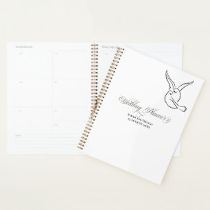 Agenda Pájaros de Amor Caligrafía Elegante Boda