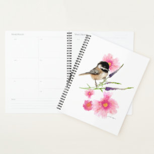 Agenda Pájaros de pollo Cute de pájaro negro