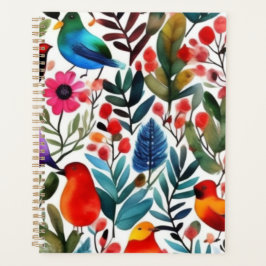 Agenda Pájaros florales y coloridos
