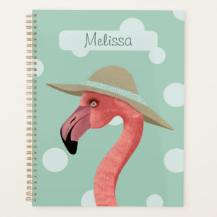Agenda Pájaros rosados Flamingo con puntos de polka jugue