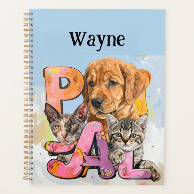 Agenda Pal Dog and Cats Plus Personalize Name  (Anverso)