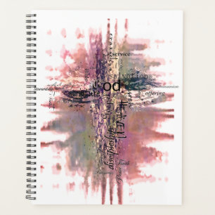 Agenda palabras cristianas grunge cruz