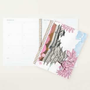 Agenda "Palacio chino con árboles sakura - Oriente elegan
