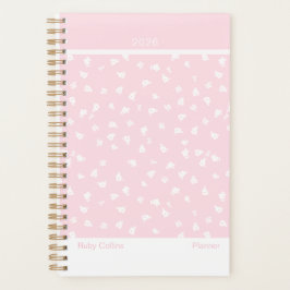 Agenda Pale Pink Feminine Minimalist Floral Planner