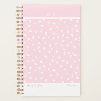 Agenda Pale Pink Feminine Minimalist Floral Planner