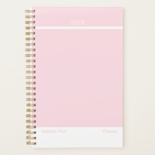 Agenda Pale Pink Minimalist Planner (Anverso)