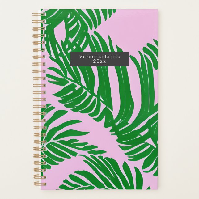 Agenda Palm Preppy Sale De Rosa Y Verde (Anverso)