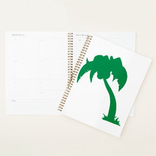 Agenda Palm Tree Tropical Silhouette Green Island Beach