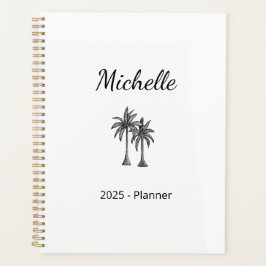 Agenda Palm Trees Tropicales Playa Moderna Blanco Negro