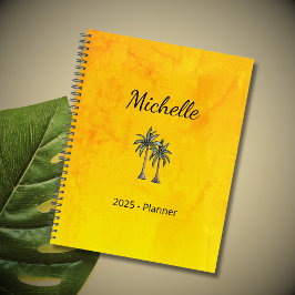 Agenda Palm Trees Tropicales Playa Moderna Elegante Oro