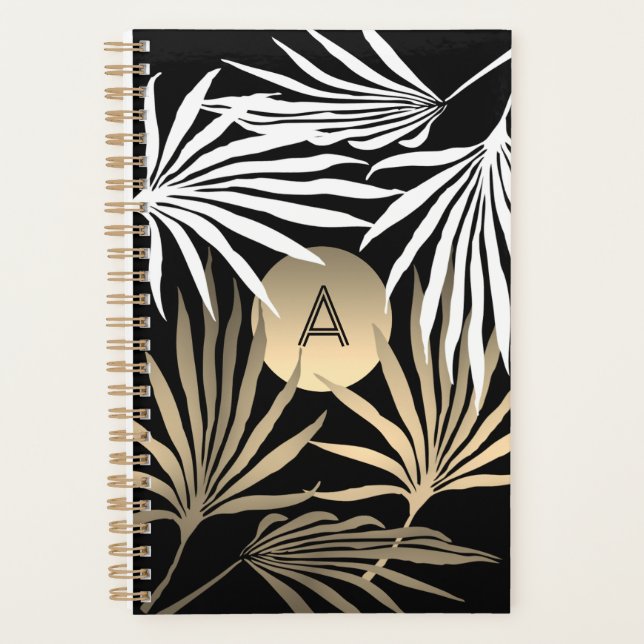Agenda Palm Tropical de Oro Negro Sale Inicial (Anverso)