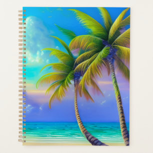 Agenda Palmeras de puesta de sol tropical paisaje de play