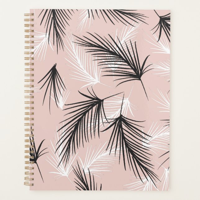 Agenda Palmeras Negro Blanco Tono Terroso Rosa    (Anverso)