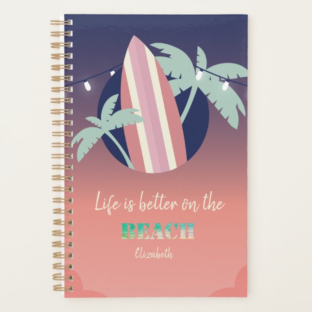 Agenda Palmeras, Surfboard, String Lights Beach (Anverso)