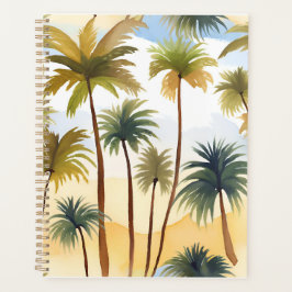 Agenda Palmeras Tropicales | Pintura Acuarela de Playa