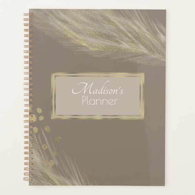 Agenda Pampas Natural Elegante Moderno Dorado (Anverso)