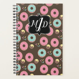 Agenda Panadería de Monograma Donut Glaseado con Purpurin