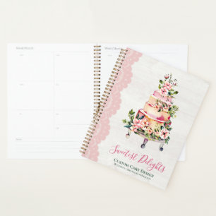 Agenda Panadería de Pastelería de Boda Floral Acuarela Ma