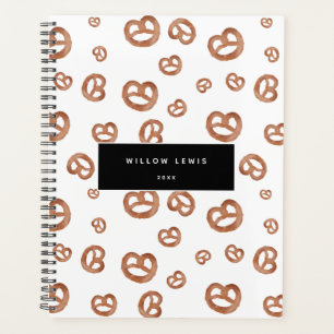 Agenda Panadería de patrón Pretzel de color de agua suave