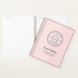 Agenda Panadería Moderna Logo Personalizado Rosa