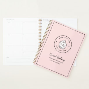 Agenda Panadería Moderna Logo Personalizado Rosa