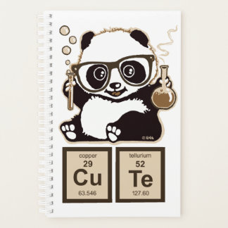 Agenda Panda de química descubierta lindo