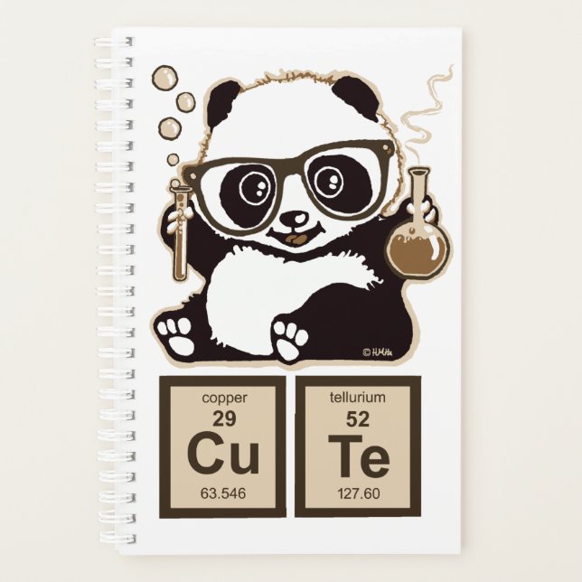 Agenda Panda de química descubierta lindo (Anverso)