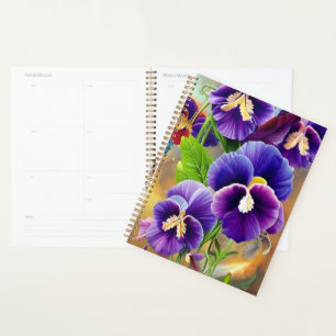 Agenda Pansies púrpura -IA ART