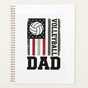Agenda Papá de voleibol bandera americana grabado vintage