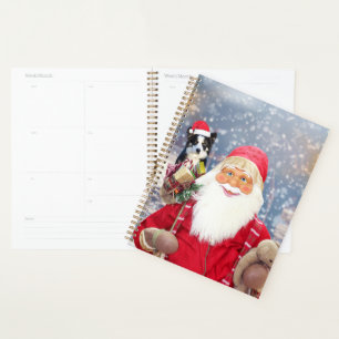 Agenda Papá Noel con regalos de Navidad Border Collie Per