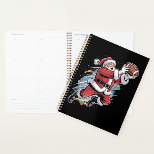Agenda Papá Noel jugando fútbol americano Navidad