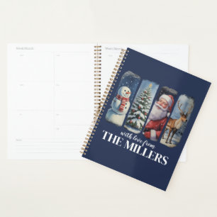 Agenda Papá Noel Vintage Navideño Personalizado Muñeco de