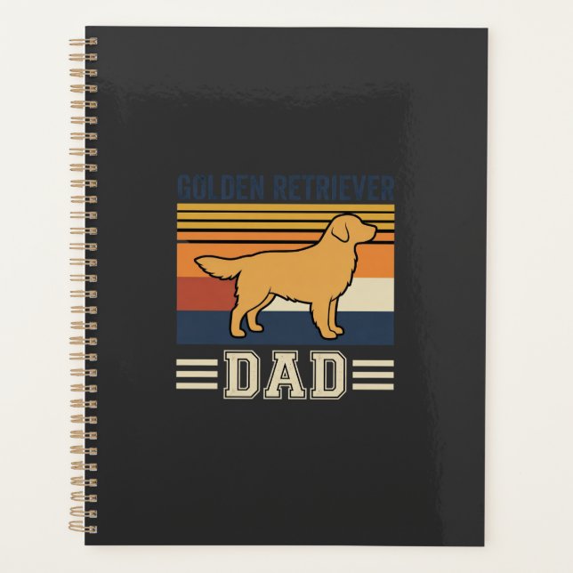 Agenda Papá Retriever Dorado Perro Retro (Anverso)