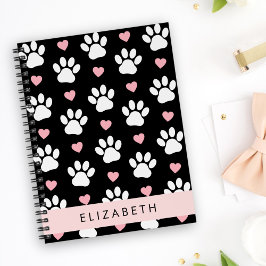 Agenda Papas de perro, garras blancas, corazones rosados,
