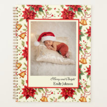 Papel de carta floral personalizado de Navidad ret