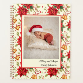 Agenda Papel de carta floral personalizado de Navidad ret