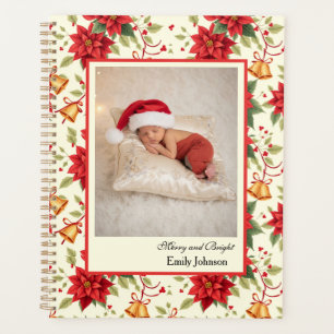 Agenda Papel de carta floral personalizado de Navidad ret