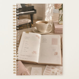 Agenda Papelería de música y café de lujo suave