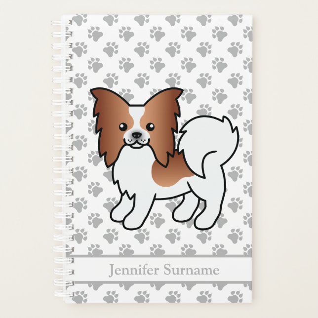 Agenda Papillon Rojo Y Blanco Perro De Dibujos Animados L (Anverso)