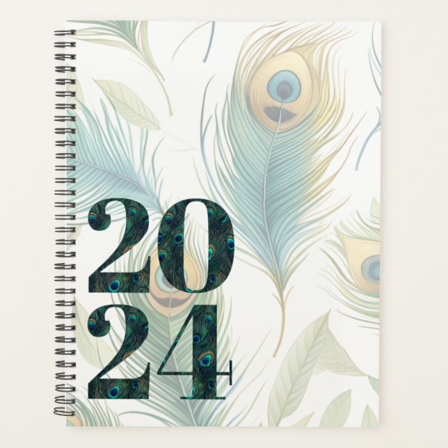Agenda Paquetes de pavo real Planner de espiral de cobert (Anverso)